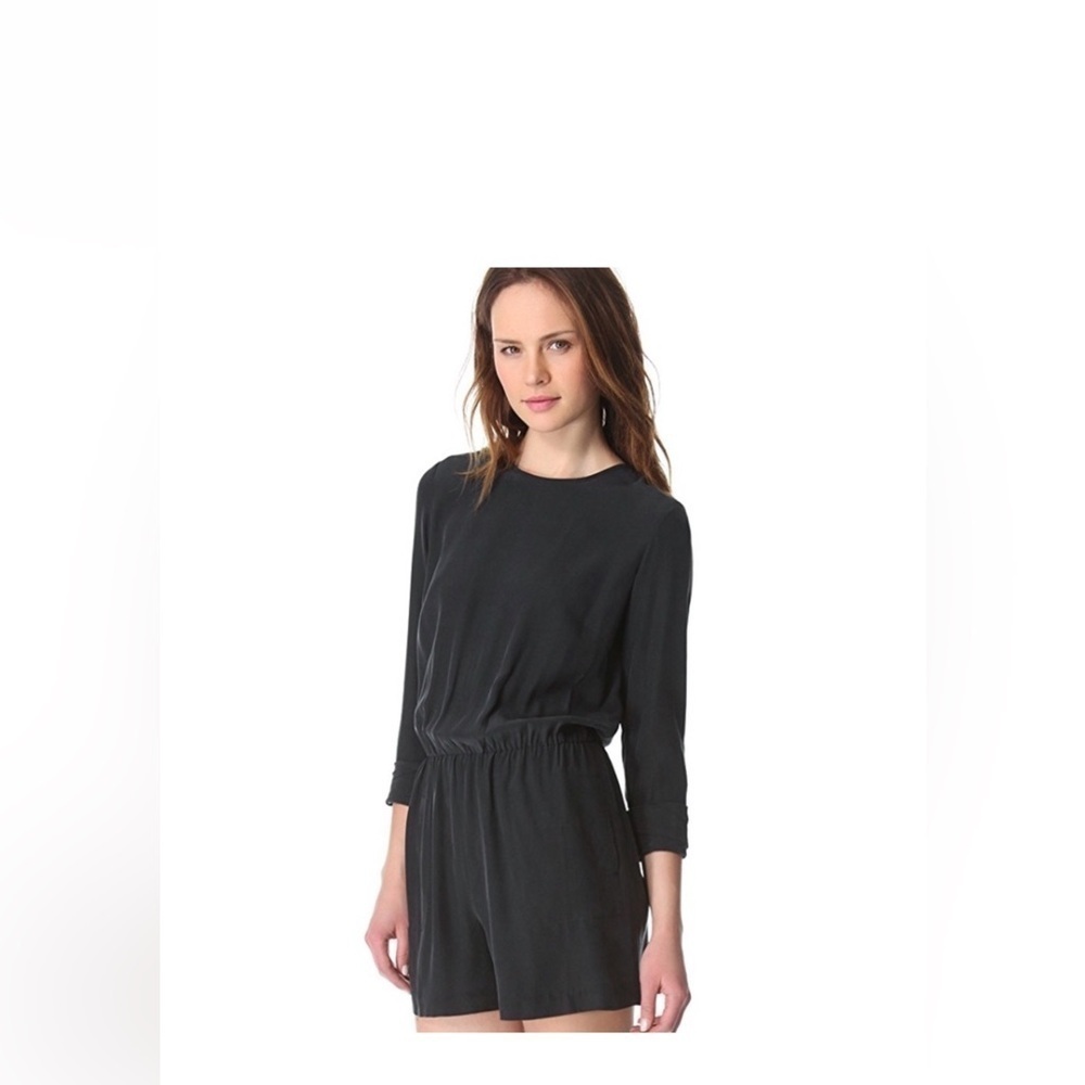 Club Monaco Charcoal Gray Silk Romper Size 0